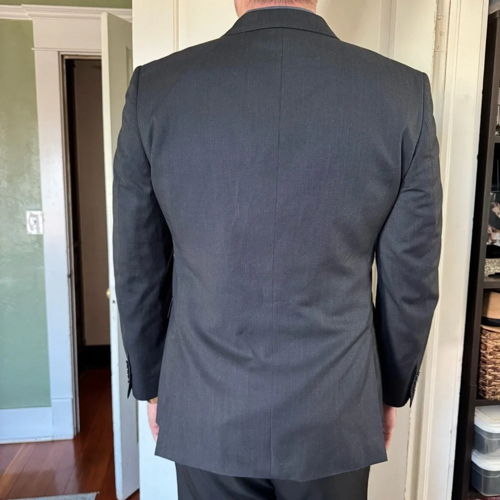 J. Ferrar Black Slim Fit Suit Jacket Blazer – 44R